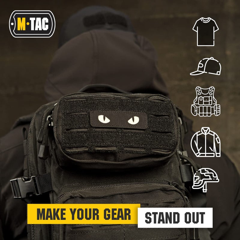 M-Tac Cat Eyes - Glow in The Dark - Morale Patches Tactical Patch Military Combat Hook Fasteners (Black - GITD) - Image 4